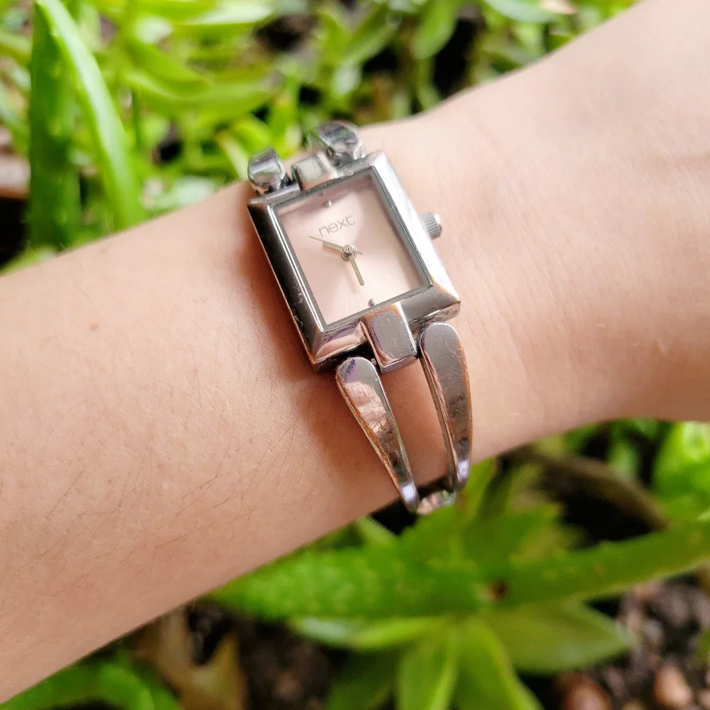 Classic Next Silver & Peach Watch
